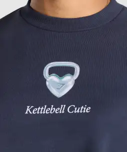 Kettlebell Cutie Cropped Sweatshirt(Heavy Blue,XXS)