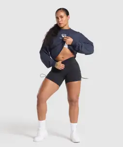 Kettlebell Cutie Cropped Sweatshirt(Heavy Blue,XXS)