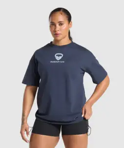 Kettlebell Cutie Oversized T-Shirt(Heavy Blue,XXS)