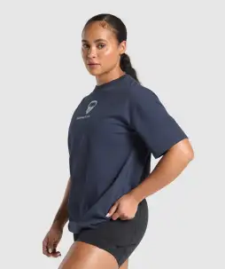 Kettlebell Cutie Oversized T-Shirt(Heavy Blue,XXS)