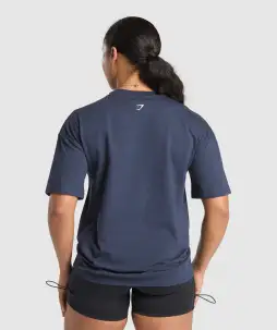 Kettlebell Cutie Oversized T-Shirt(Heavy Blue,XXS)