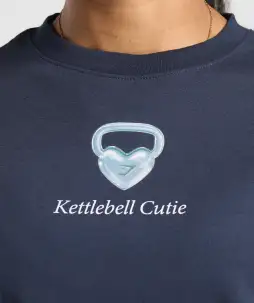 Kettlebell Cutie Oversized T-Shirt(Heavy Blue,XXS)