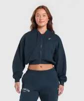 Lifting Club Cropped Zip Up Hoodie