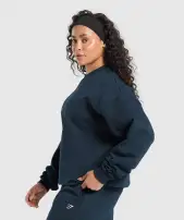 Lifting Club Oversized Sweatshirt(Navy,XXS)
