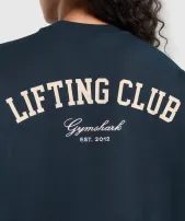 Lifting Club Oversized Sweatshirt(Navy,XXS)