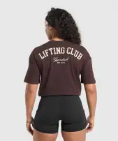 Lifting Club Oversized T-Shirt(Heritage Brown,XXS)
