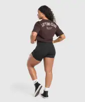Lifting Club Oversized T-Shirt(Heritage Brown,XXS)