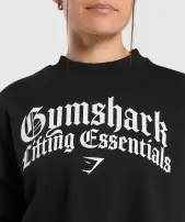 Lifting Essentials Oversized Sweatshirt(Black,XXS)