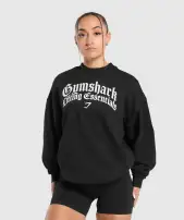 Lifting Essentials Oversized Sweatshirt(Black,XXS)