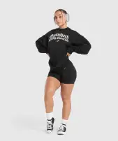 Lifting Essentials Oversized Sweatshirt(Black,XXS)