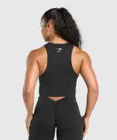 Lifting Essentials Cropped Tank(Black,XXS)