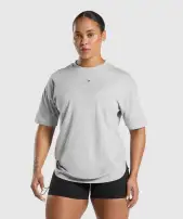 Graphic Reaper Oversized Tee(Light Grey Core Marl,XXS)