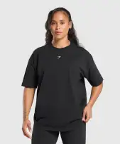 Lifting Club Graphic Oversized T-Shirt(Black,XXS)