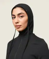 GS x Leana Deeb Hooded Midi Top(Black,XXS)