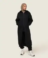 GS x Leana Deeb Oversized Longline Zip Through(Black,XXS)