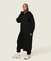 GS x Leana Deeb Oversized Longline Zip Through(Black,XXS)