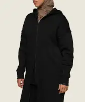GS x Leana Deeb Oversized Longline Zip Through(Black,XXS)
