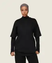 GS x Leana Deeb Oversized T-shirt(Black,XXS)