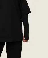 GS x Leana Deeb Oversized T-shirt(Black,XXS)