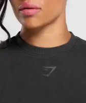 Power Oversized Long Sleeve Top(Black,XXS)