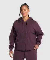 Power Oversized Zip Hoodie(Depth Purple,XXS)