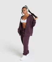 Power Oversized Zip Hoodie(Depth Purple,XXS)