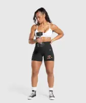 Gains Seamless Distressed Shorts(Black,XXS)