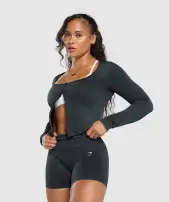 Gains Seamless Zip Up(Black,XXS)