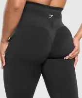 Glute Boost Seamless Leggings(Black/Asphalt Grey,XXS)