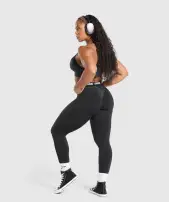 Glute Boost Seamless Leggings(Black/Asphalt Grey,XXS)