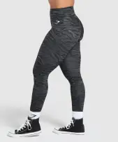 Power Leggings(Asphalt Grey Print,XXS)
