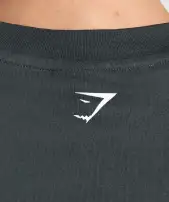 I Love Squats Graphic Oversized Tee(Asphalt Grey,XXS)