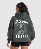 I Love Squats Hoodie(Asphalt Grey,XXS)