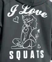 I Love Squats Hoodie(Asphalt Grey,XXS)