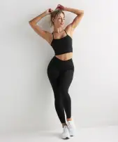 Crossover Leggings(Black,XXS)