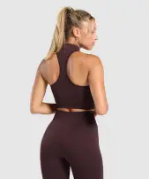 Corset Seamless Crop Tank(Heritage Brown,XXS)