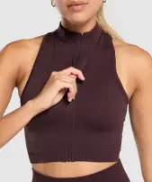 Corset Seamless Crop Tank(Heritage Brown,XXS)