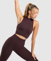 Corset Seamless Crop Tank(Heritage Brown,XXS)