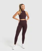 Corset Seamless Crop Tank(Heritage Brown,XXS)