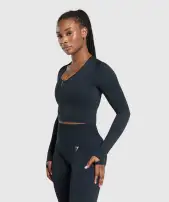 Lift Seamless Zip Up Jacket(Midnight Blue/Black Marl,XXS)