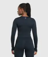 Lift Seamless Zip Up Jacket(Midnight Blue/Black Marl,XXS)