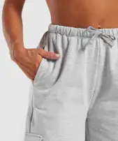Fleece Cargo Pants(Light Grey Marl,XXS)