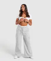 Fleece Cargo Pants(Light Grey Marl,XXS)