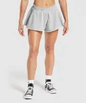 Lifting Crossover Cotton Shorts(Light Grey Marl,XXS)