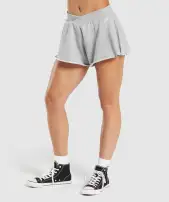 Lifting Crossover Cotton Shorts(Light Grey Marl,XXS)