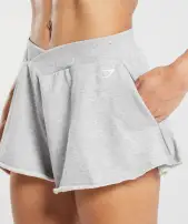 Lifting Crossover Cotton Shorts(Light Grey Marl,XXS)