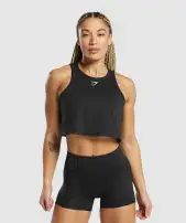 Lifting Essential Cotton Crop Tank(Black,XXS)