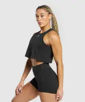 Lifting Essential Cotton Crop Tank(Black,XXS)