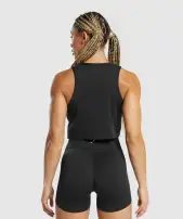 Lifting Essential Cotton Crop Tank(Black,XXS)