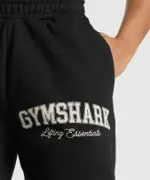 Lifting Essentials Graphic Brushed Oversized Joggers(Black,XXS)